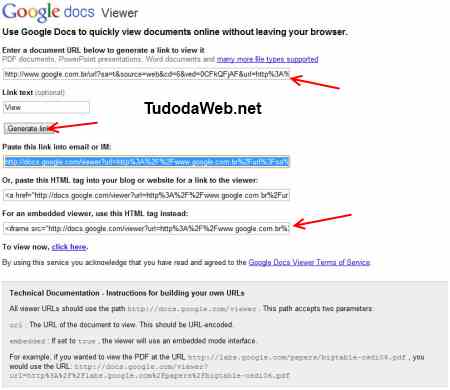 embutir PDF em site Google Docs Viewer