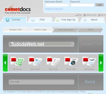 CometDocs site para converter arquivos