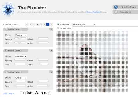 The Pixelator site em html5 para pixelar imagens