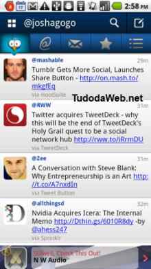 TweetCaster aplicativo do Twitter para Android