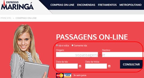 Comprar passagem da Expresso Maringá pela internet