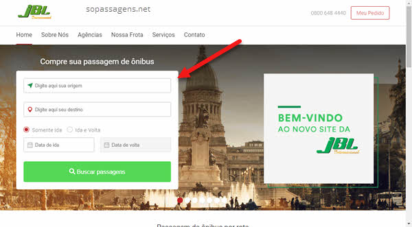Comprar passagem da JBL Turismo pela internet e telefone