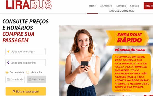 Comprar passagem da LiraBus pela internet, app e telefone