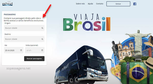 Comprar passagens da viação Penha pela internet e telefone