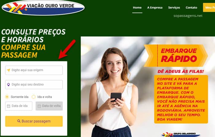 Passagens da Auto Viação Ouro Verde pela internet e telefone