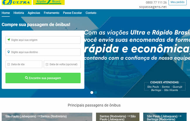 Passagens da Rápido Brasil pela internet