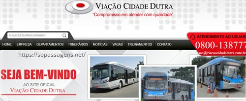 Passagens da viação Cidade Dutra pela internet