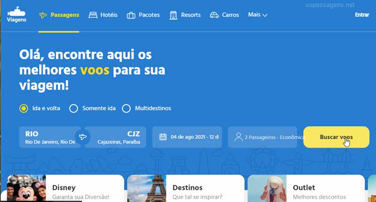 Como comprar passagens no Submarino Viagens pelo computador ou celular?