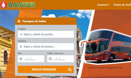 Comprar passagens da Amatur pela internet