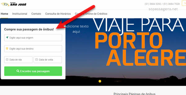 Comprar passagens da Expresso São José pela internet e telefone