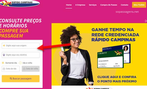 Comprar passagens da Viação Rápido Campinas online e telefone