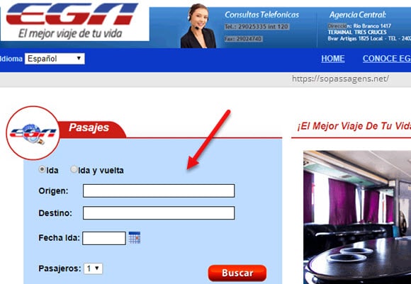 Passagens da EGA pela internet