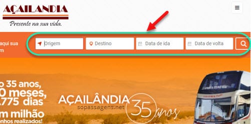 Passagens da Viação Açailândia pela internet