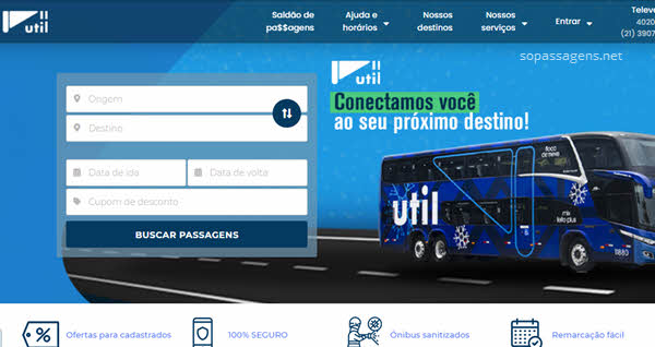 Comprar passagem da Útil Brisa pela internet