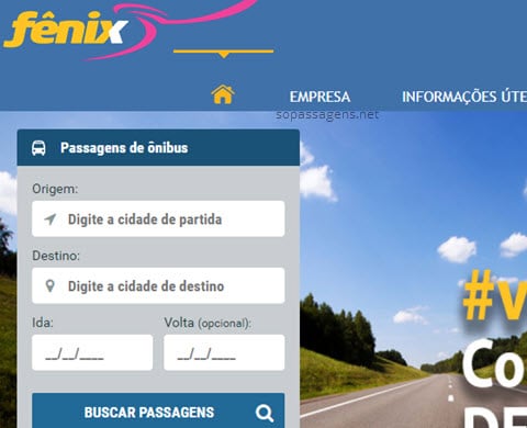 Passagem da Rápido Fênix pela internet