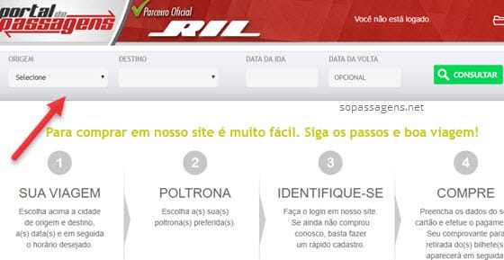 Passagens da viação RIL pela internet