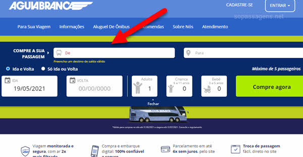 Comprar passagens da Águia Branca pela internet