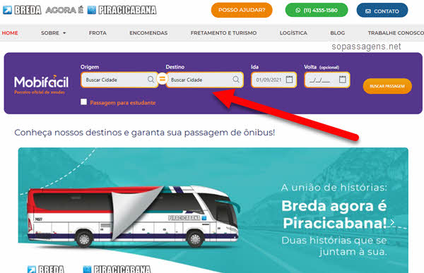 Como comprar passagem da Breda pela internet?