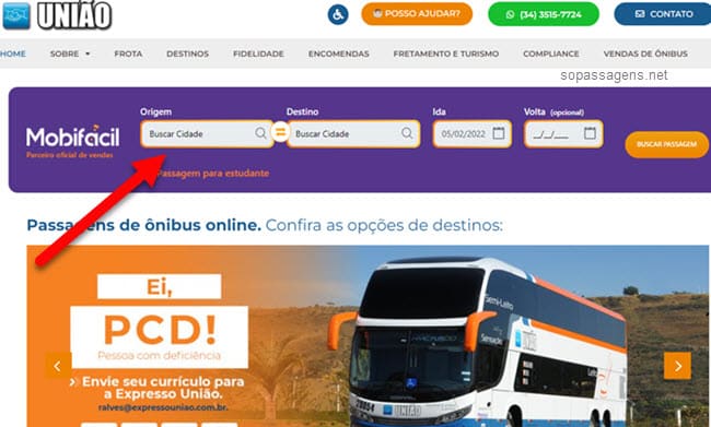 Como comprar passagem da Expresso União pela internet, telefone, WhatsApp