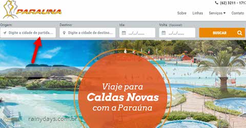 Comprar passagens da viação Paraúna online