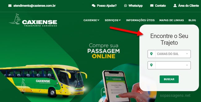 Pode comprar passagem da Expresso Caxiense pela internet?