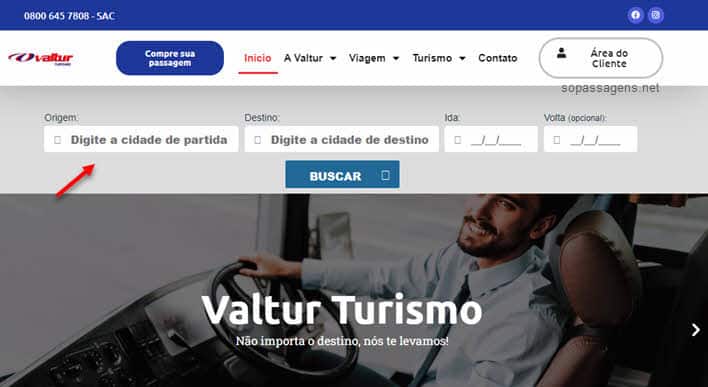 Como comprar passagens da Valtur Turismo pela internet?