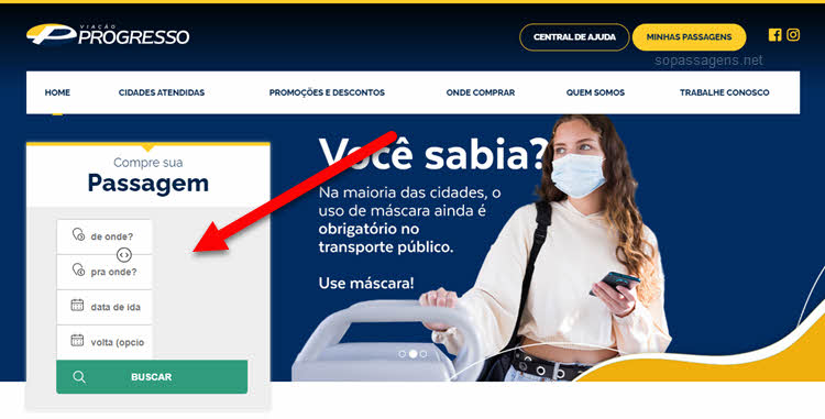 Como comprar passagens da viação Progresso online?