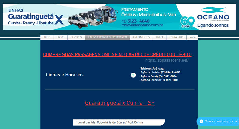 Como comprar passagens da Rodoviário Oceano pela internet, telefone, WhatsApp