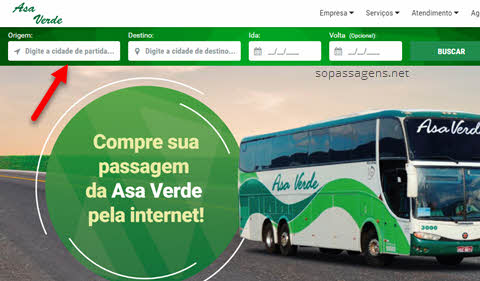 Passagens Asa Verde pela internet