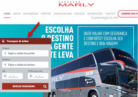 Passagens Expresso Marly pela internet