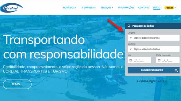 Passagens Cordial Transportes e Turismo pela internet, app e telefone