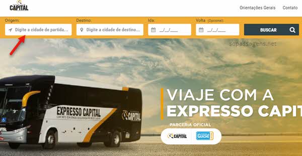 Passagens da Expresso Capital pela internet e telefone