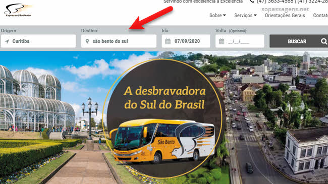 Passagens da Expresso São Bento pela internet