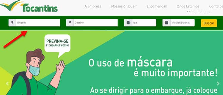 Como comprar passagens da Tocantins Transporte pela internet?