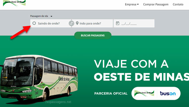 Como comprar passagens da Oeste de Minas online