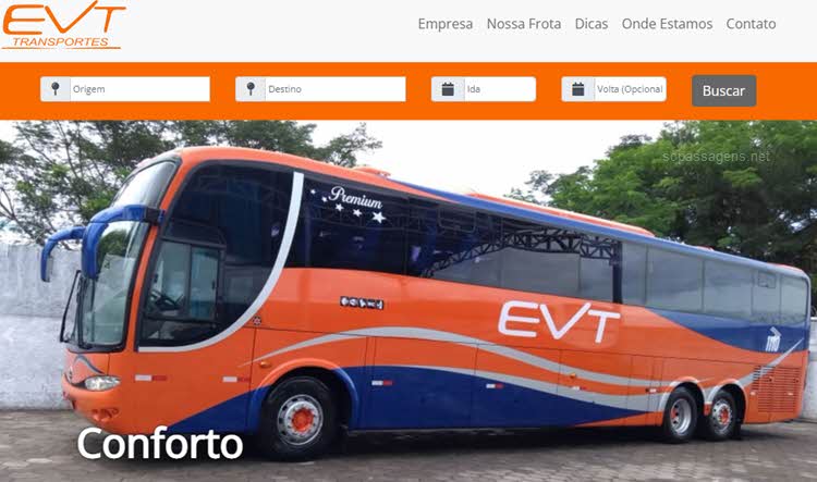 Como Comprar passagens da EVT Transportes pela internet